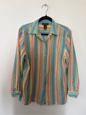 Lauren Ralph Lauren Multicoloured Striped Button-down Casual Shirt Men’s - L